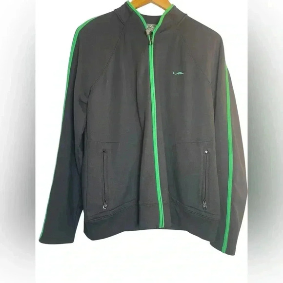 LRL Lauren Ralph Lauren Womens Full Zip Active Fitness Jacket Black Green XL - Picture 1 of 9